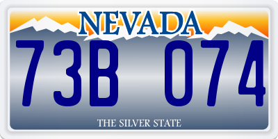 NV license plate 73B074