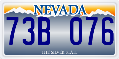 NV license plate 73B076