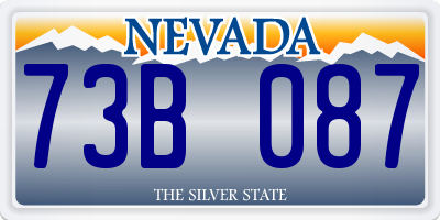 NV license plate 73B087