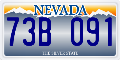 NV license plate 73B091