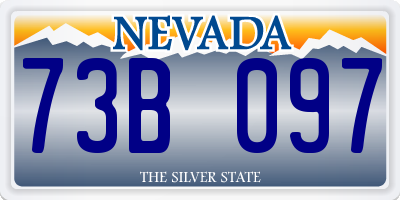NV license plate 73B097