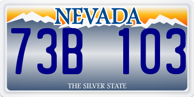 NV license plate 73B103