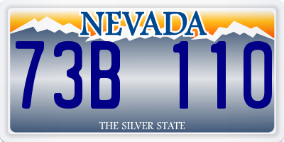 NV license plate 73B110