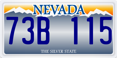NV license plate 73B115
