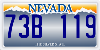 NV license plate 73B119