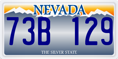 NV license plate 73B129