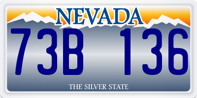 NV license plate 73B136