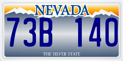 NV license plate 73B140