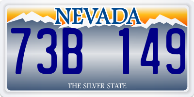 NV license plate 73B149
