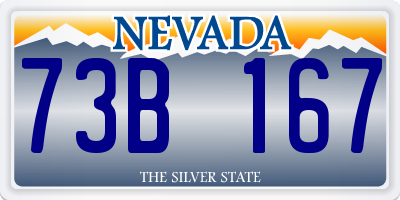 NV license plate 73B167