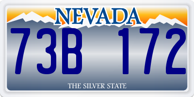 NV license plate 73B172