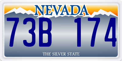 NV license plate 73B174
