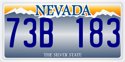 NV license plate 73B183