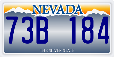 NV license plate 73B184