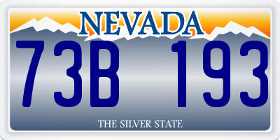 NV license plate 73B193