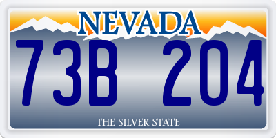 NV license plate 73B204