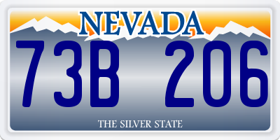 NV license plate 73B206