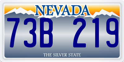 NV license plate 73B219