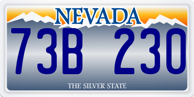 NV license plate 73B230