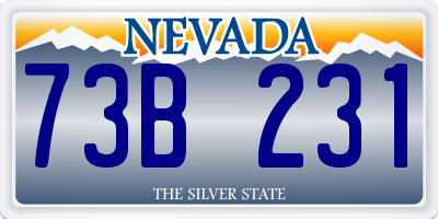 NV license plate 73B231