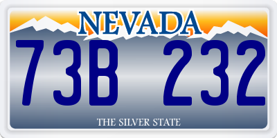 NV license plate 73B232