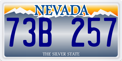 NV license plate 73B257