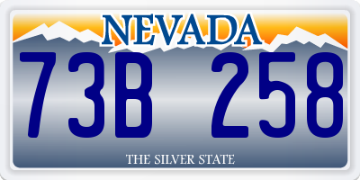 NV license plate 73B258