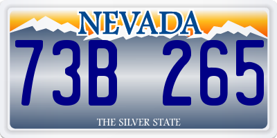 NV license plate 73B265