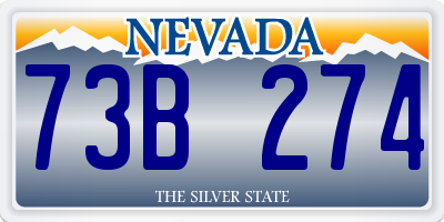 NV license plate 73B274
