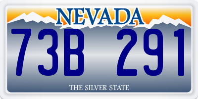NV license plate 73B291