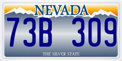 NV license plate 73B309