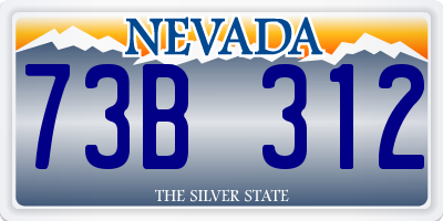 NV license plate 73B312