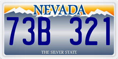 NV license plate 73B321