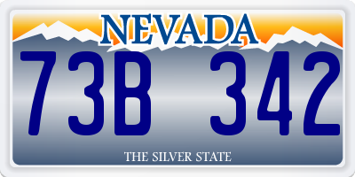 NV license plate 73B342