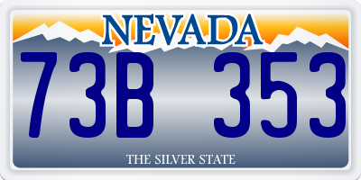 NV license plate 73B353