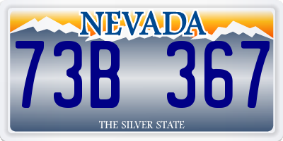 NV license plate 73B367