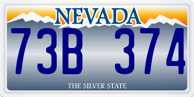 NV license plate 73B374