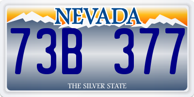 NV license plate 73B377