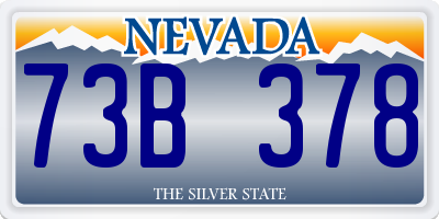 NV license plate 73B378