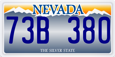 NV license plate 73B380
