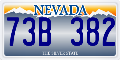 NV license plate 73B382