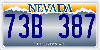 NV license plate 73B387