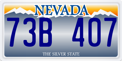 NV license plate 73B407