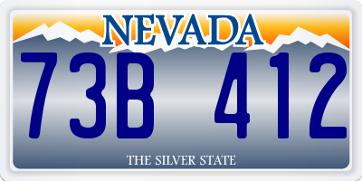 NV license plate 73B412
