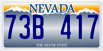 NV license plate 73B417