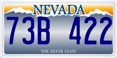 NV license plate 73B422