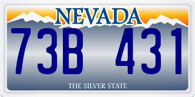 NV license plate 73B431