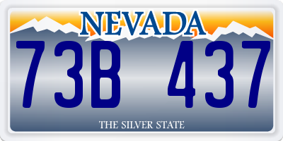 NV license plate 73B437