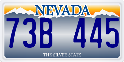 NV license plate 73B445