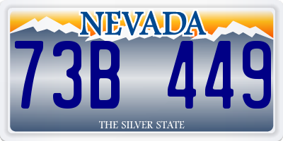 NV license plate 73B449